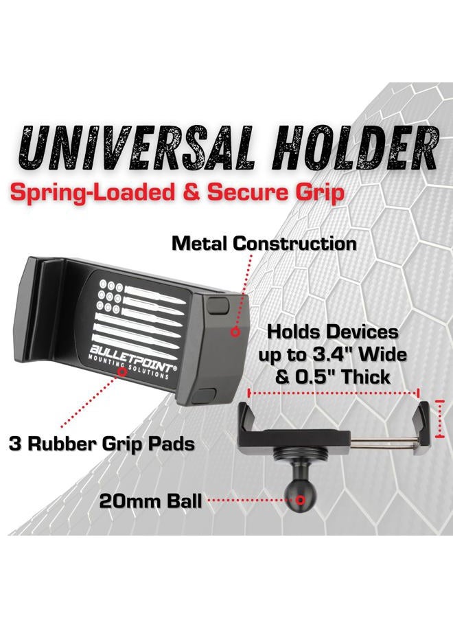 Bulletpoint Metal Dash Mount Phone Holder Compatible with 2015-2020 Ford F150 & 2017-2022 F250/F350 Super Duty - Dual 20mm Ball Dash F150 Phone Mount (13th Generation) - Image 4